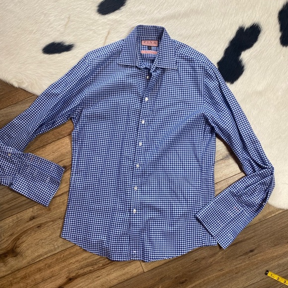 Thomas Pink Slim Fit Prestige shirt blue and white - Picture 1 of 8
